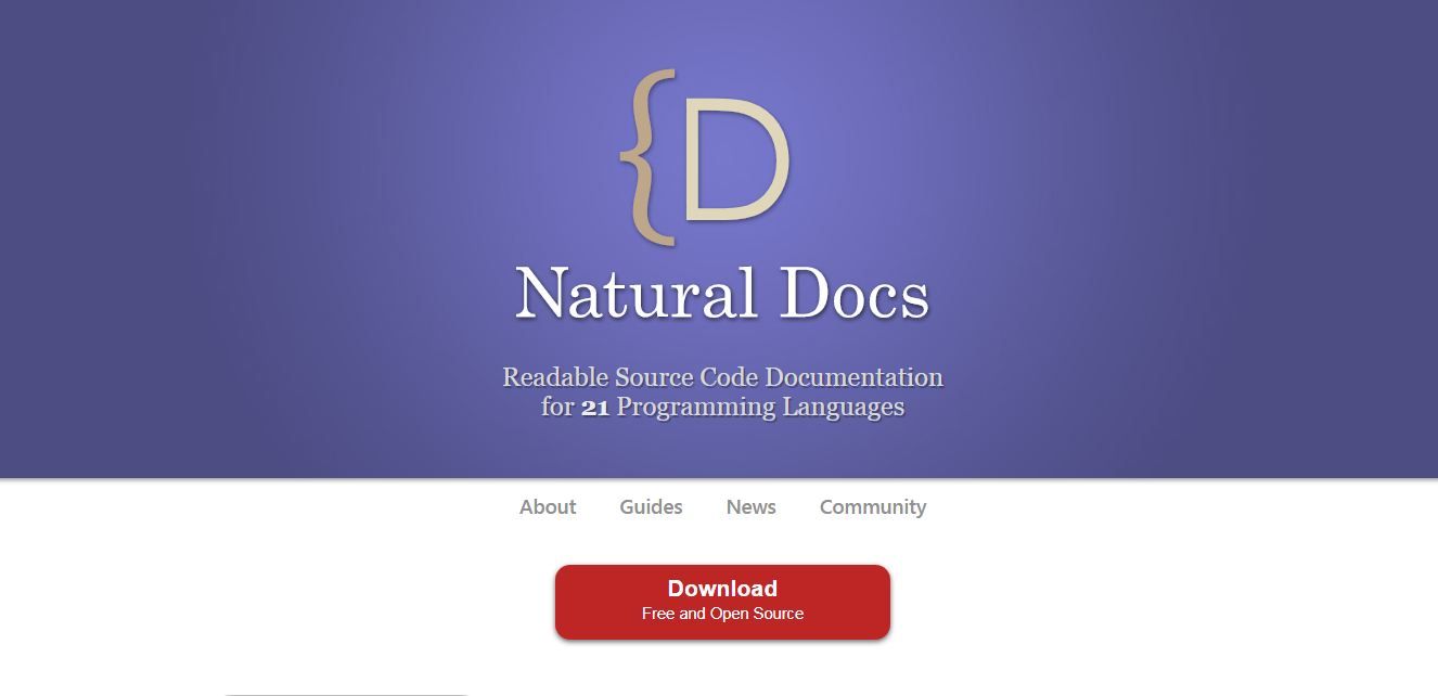 Interface of NaturalDocs